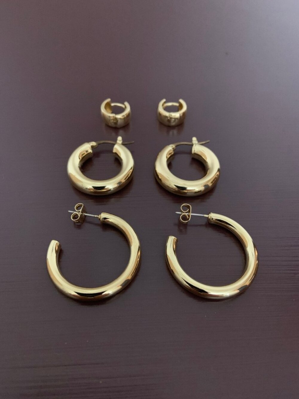 Free People Gold Plated Hoop Earring Set